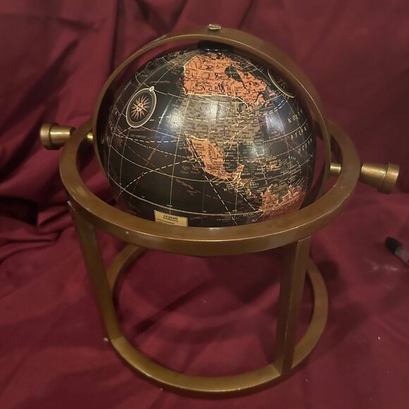 Vintage Brass Sphere 8 1/2 in  Globe - Picture 2 of 4